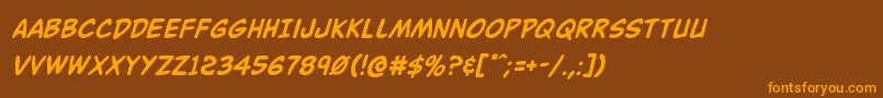 Więcej informacji o czcionce Buddychampionital Czcionka Buddychampionital – pomarańczowe czcionki na brązowym tle