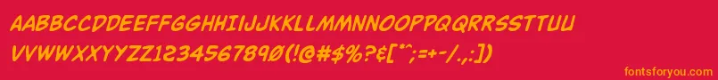 Buddychampionital Font – Orange Fonts on Red Background
