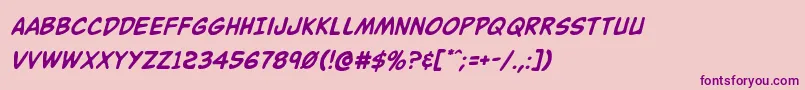 Buddychampionital Font – Purple Fonts on Pink Background