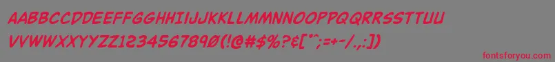 Buddychampionital Font – Red Fonts on Gray Background