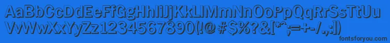 Шрифт PlymouthshadowBold – чёрные шрифты на синем фоне