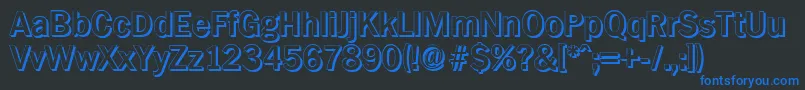 Шрифт PlymouthshadowBold – синие шрифты на чёрном фоне