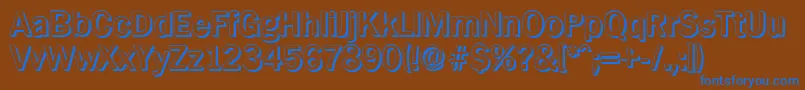 PlymouthshadowBold-fontti – siniset fontit ruskealla taustalla