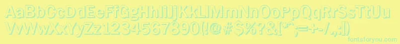 PlymouthshadowBold Font – Green Fonts on Yellow Background