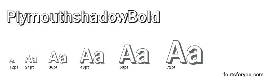 PlymouthshadowBold Font Sizes