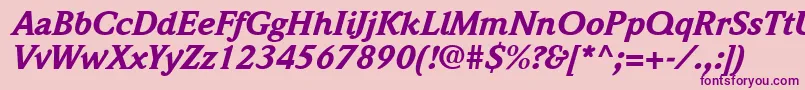 QuintessenceBlackSsiBlackItalic Font – Purple Fonts on Pink Background