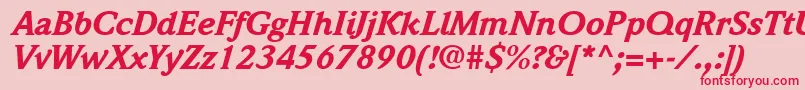 QuintessenceBlackSsiBlackItalic Font – Red Fonts on Pink Background