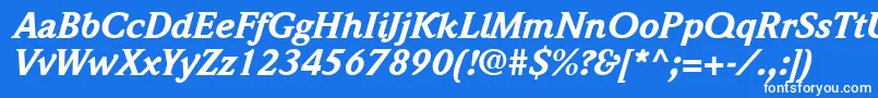 Czcionka QuintessenceBlackSsiBlackItalic – białe czcionki na niebieskim tle