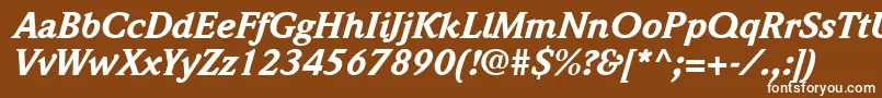 Czcionka QuintessenceBlackSsiBlackItalic – białe czcionki na brązowym tle