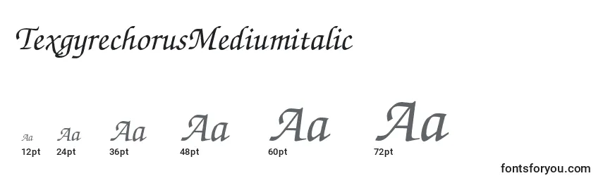 Größen der Schriftart TexgyrechorusMediumitalic