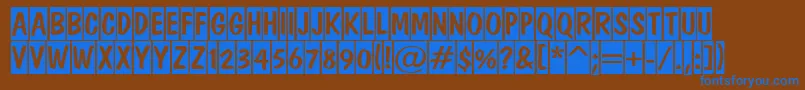 ADominotitulcm Font – Blue Fonts on Brown Background