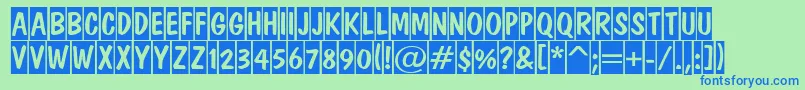 ADominotitulcm Font – Blue Fonts on Green Background