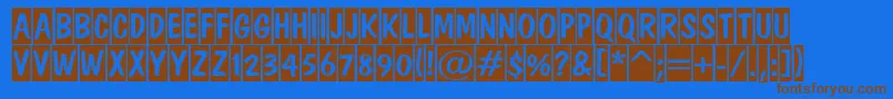 ADominotitulcm Font – Brown Fonts on Blue Background