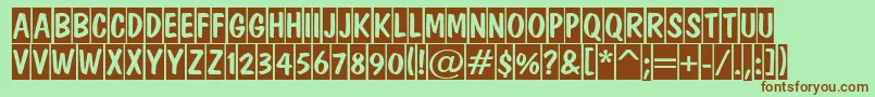 ADominotitulcm Font – Brown Fonts on Green Background