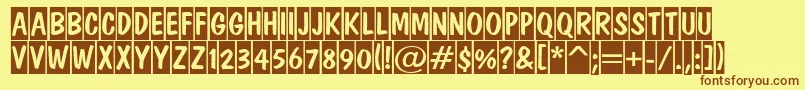 ADominotitulcm Font – Brown Fonts on Yellow Background
