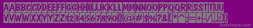 ADominotitulcm-fontti – harmaat kirjasimet violetilla taustalla