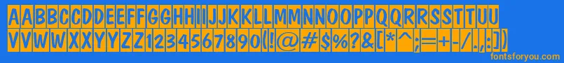 ADominotitulcm Font – Orange Fonts on Blue Background