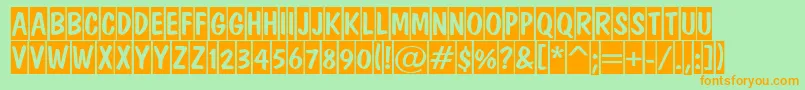 ADominotitulcm Font – Orange Fonts on Green Background