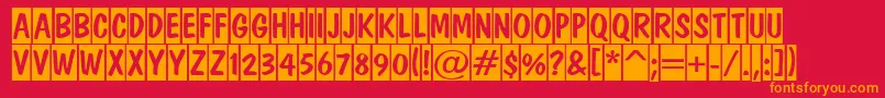 ADominotitulcm Font – Orange Fonts on Red Background