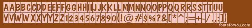 ADominotitulcm Font – Pink Fonts on Brown Background
