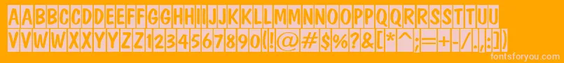 ADominotitulcm-Schriftart – Rosa Schriften auf orangefarbenem Hintergrund