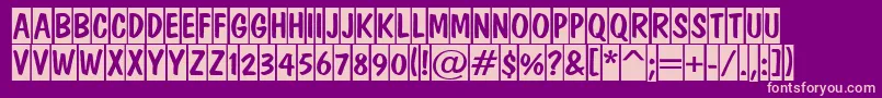 ADominotitulcm-fontti – vaaleanpunaiset fontit violetilla taustalla