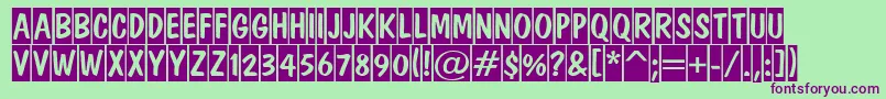 ADominotitulcm Font – Purple Fonts on Green Background