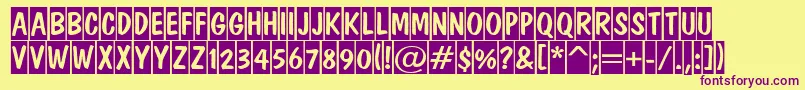 ADominotitulcm Font – Purple Fonts on Yellow Background