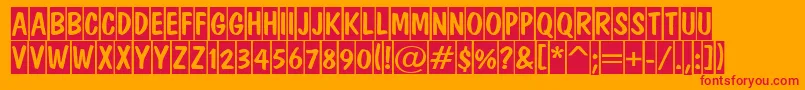 フォントADominotitulcm – オレンジの背景に赤い文字