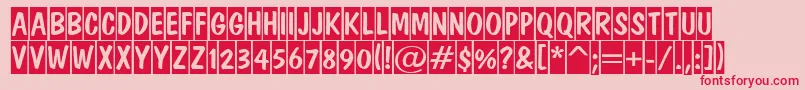 フォントADominotitulcm – ピンクの背景に赤い文字