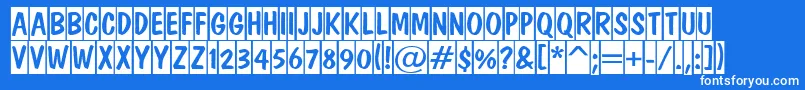 ADominotitulcm Font – White Fonts on Blue Background