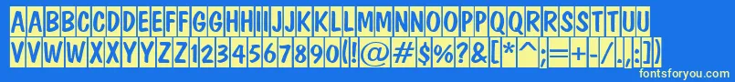 ADominotitulcm Font – Yellow Fonts on Blue Background