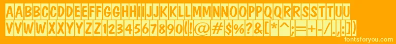 ADominotitulcm Font – Yellow Fonts on Orange Background