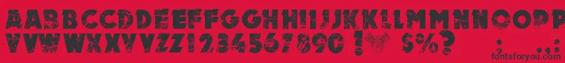 フォントMotorPersonalUseOnly – 赤い背景に黒い文字