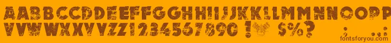Fonte MotorPersonalUseOnly – fontes marrons em um fundo laranja