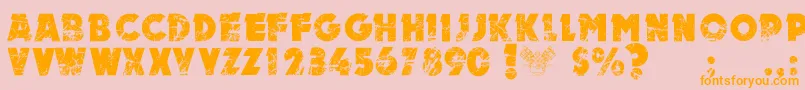 Saiba mais sobre a fonte MotorPersonalUseOnly Fonte MotorPersonalUseOnly – fontes laranjas em um fundo rosa