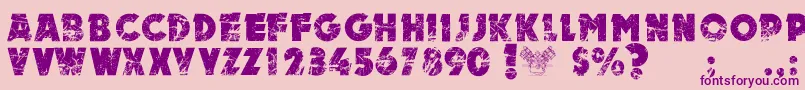 MotorPersonalUseOnly-Schriftart – Violette Schriften auf rosa Hintergrund