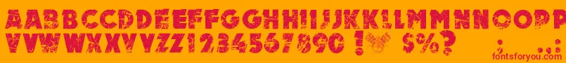MotorPersonalUseOnly Font – Red Fonts on Orange Background