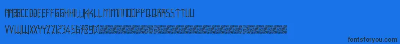 Intaglioplains Font – Black Fonts on Blue Background