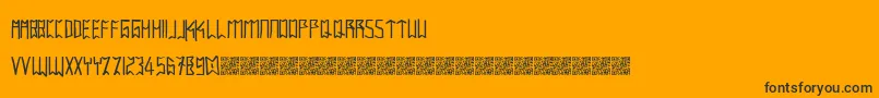 Intaglioplains-Schriftart – Schwarze Schriften auf orangefarbenem Hintergrund