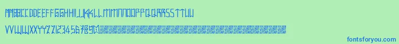 Intaglioplains Font – Blue Fonts on Green Background