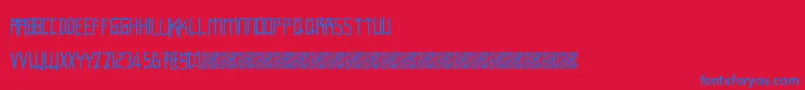 フォントIntaglioplains – 赤い背景に青い文字