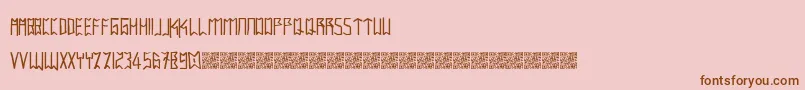 Intaglioplains-Schriftart – Braune Schriften auf rosa Hintergrund