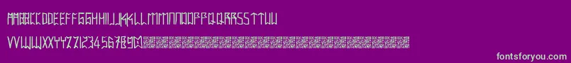 Intaglioplains Font – Green Fonts on Purple Background