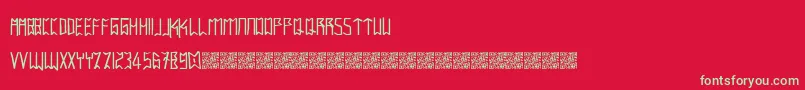 フォントIntaglioplains – 赤い背景に緑の文字