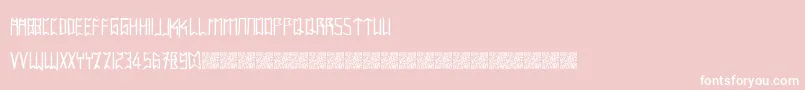 Intaglioplains-Schriftart – Weiße Schriften auf rosa Hintergrund