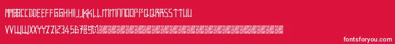 フォントIntaglioplains – 赤い背景に白い文字