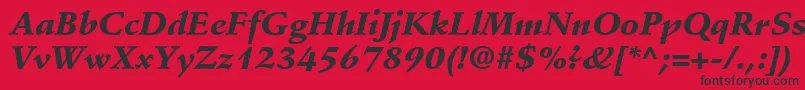 Czcionka StempelSchneidlerLtBlackItalic – czarne czcionki na czerwonym tle