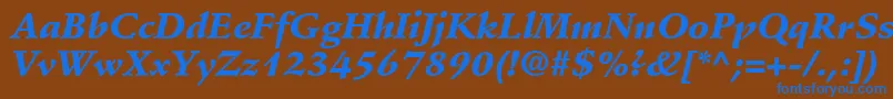 Czcionka StempelSchneidlerLtBlackItalic – niebieskie czcionki na brązowym tle