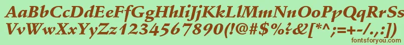 Czcionka StempelSchneidlerLtBlackItalic – brązowe czcionki na zielonym tle